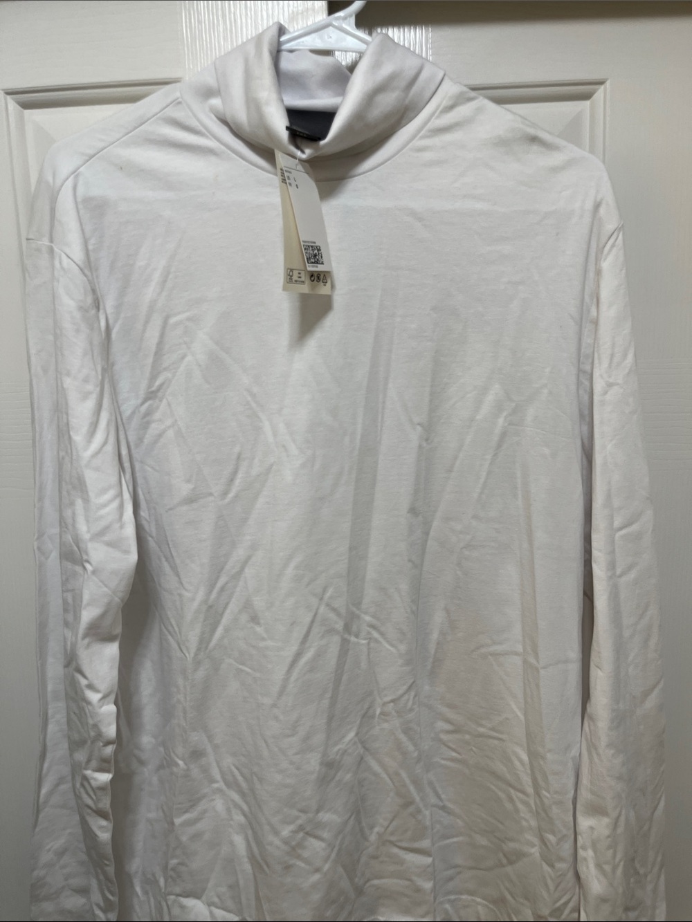 H&M White Men's Long Sleeve Mock Neck Shirt